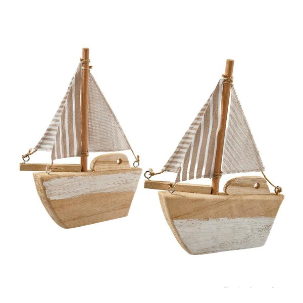 Segelboot aus Holz 26 cm - 2er Set