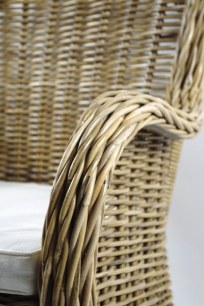 Sessel Bristol mit Kissen - Rattan kubu grey