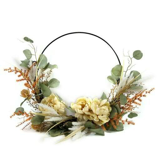 Päonie Loop Kunstpflanzen auf Metallring 50cm