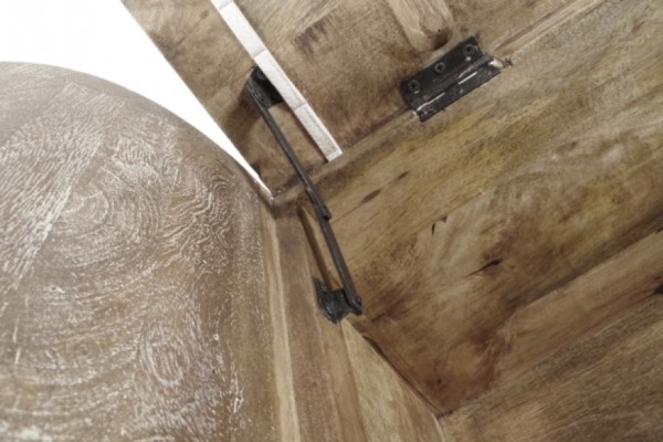 Canvas Sitzbank aus Holz braun mit Kissen 120 cm