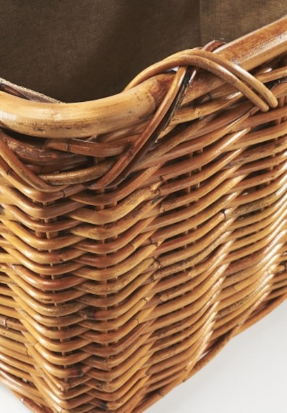 Lacak Rattan Holzkorb eckig mit Henkel